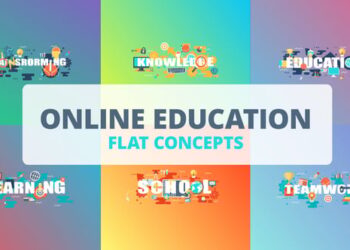 Online Education – Typography Flat Concept
