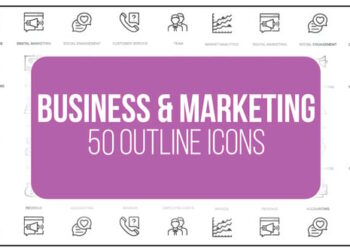 Marketing and Business – 50 Thin Line Icons
